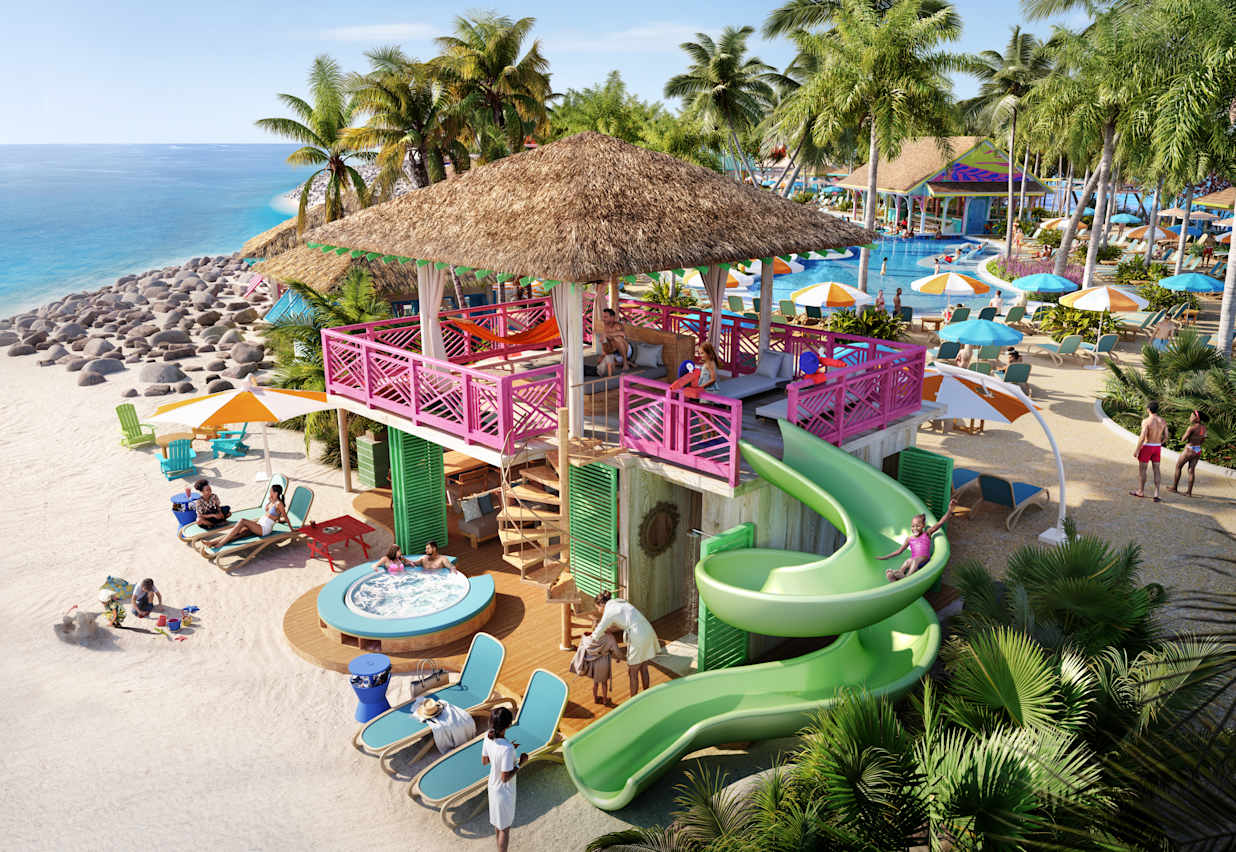 Ultimate Family Cabana aerial shot, Royal Beach Club